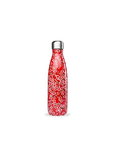 Botella isotérmica flores rojas Qwetch 500 ml
